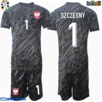 Camisa de Futebol Polónia Wojciech Szczesny #1 Goleiro Equipamento Secundário Infantil Europeu 2024 Manga Curta (+ Calças curtas)